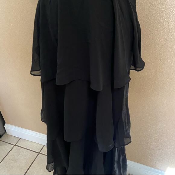NWOT Lulus Tier and Now Black Tie-Back Tiered Maxi Dress M - Picture 4 of 12